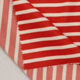 Red Horizontal-Stripe Interlock Knit, Polyester — photo 2