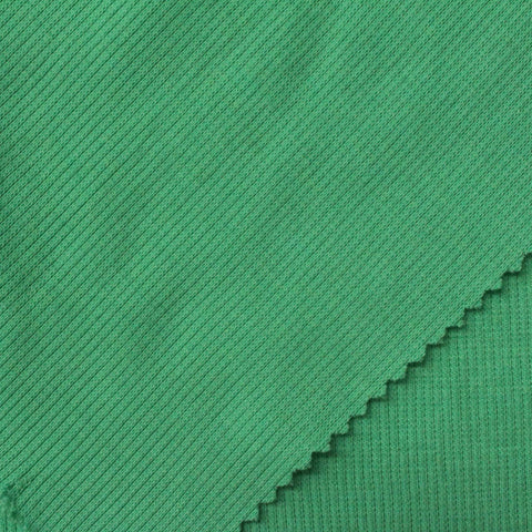 Bright Green Rib Knit, Poly-Cotton
