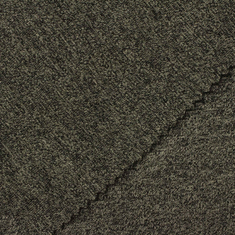 Dark Grey Marl Rib Knit, Poly-Viscose, 254 gsm
