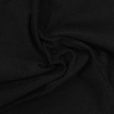 Slub Polyester Stretch Jersey Knit Fabric, 251 gsm, 150 cm — Black — photo 2