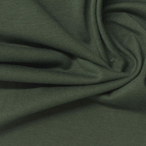 Dark Olive Jersey Knit, Poly-Cotton