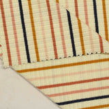 Dark Blue Vertical-Stripe Rib Knit, Viscose — photo 2