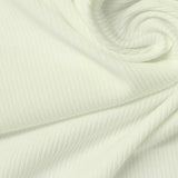 Polyester Stretch Rib Knit Fabric, 215 gsm, 165 cm — White — photo 2