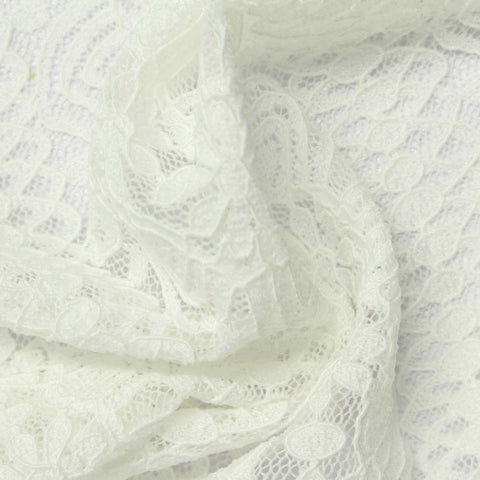 White Floral Lace, Nylon, 180 gsm