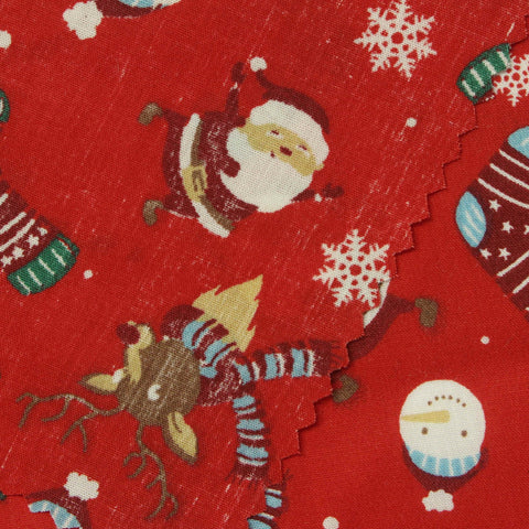 Printed Cotton Polyester Poplin Fabric, 105 gsm, 56 cm — Red