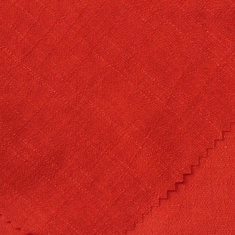 Slub Viscose Polyester Woven Fabric, 90 gsm, 148 cm — Red