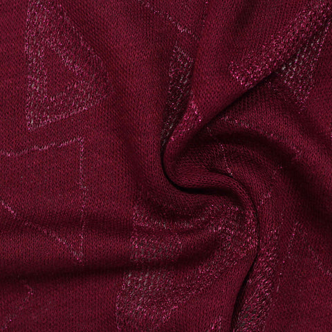 Burgundy Tone-on-Tone Pointelle Knit, Viscose-Metallic