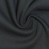Polyester Cotton Stretch Rib Knit Fabric, 390 gsm, 130 cm — Black — photo 2