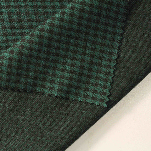 Dark Green Houndstooth Jacquard, Polyester, 280 gsm
