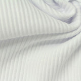 Rib Knit Fabric, 245 gsm, 110 cm — White — photo 2