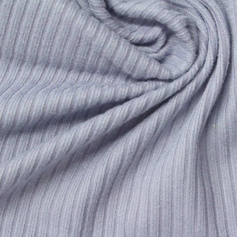 Polyester Stretch Rib Knit Fabric, 170 gsm, 150 cm — Blue