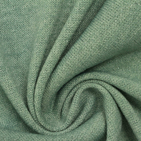 Green Marl Jersey Knit, Polyester, 194 gsm