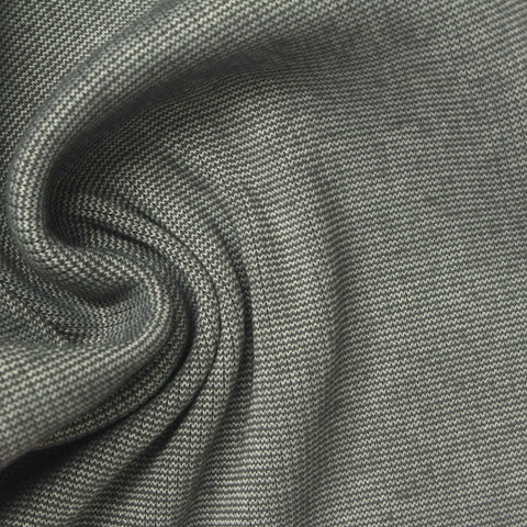 Heathered Grey Marl Rib Knit, Cotton-Poly, 430 gsm