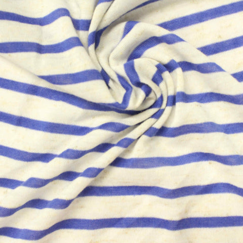 Blue Stripes Rib Knit, Polyester, 113 gsm