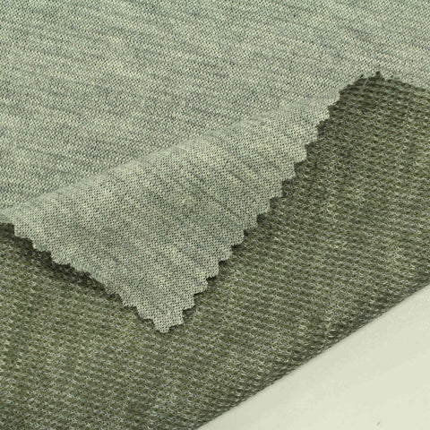 Heathered Green-Grey Marl Interlock Knit, Tencel Lyocell-Linen