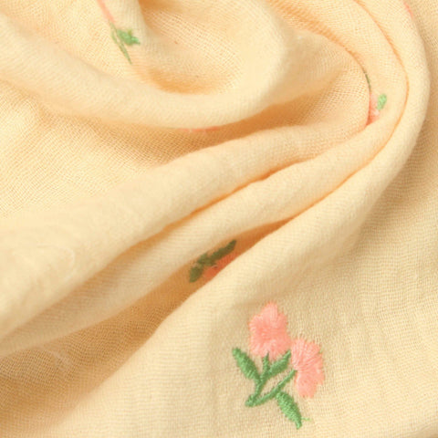 100% Cotton Crepe Fabric, 140 gsm, 132 cm — Yellow