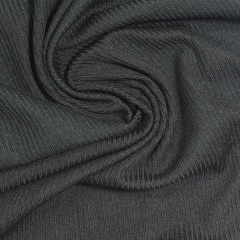 Polyester Stretch Rib Knit Fabric, 180 gsm, 145 cm — Grey