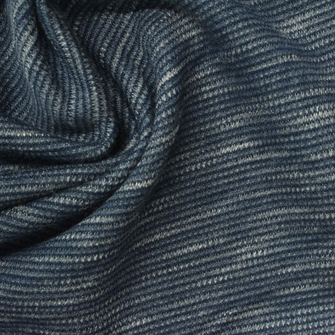 Dark Blue Marl Interlock Knit, Poly-Viscose, 260 gsm