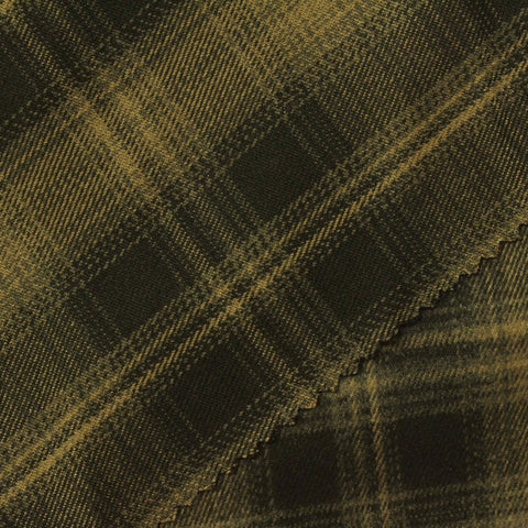 Olive Plaid Woven, Poly-Viscose, 290 gsm