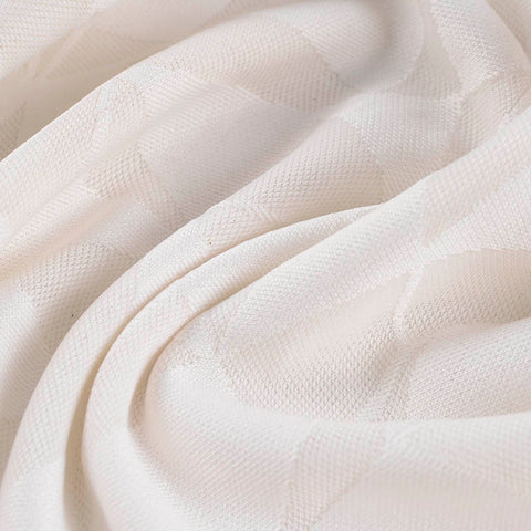 White Geometric Jacquard, Polyester, 208 gsm