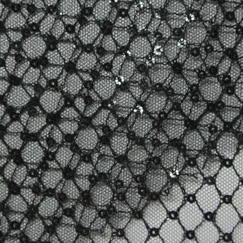 Black Dots Knit, Polyester, 130 cm