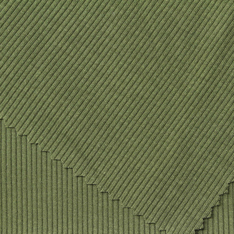 Viscose Stretch Rib Knit Fabric, 260 gsm, 150 cm — Green, ref EF-253608