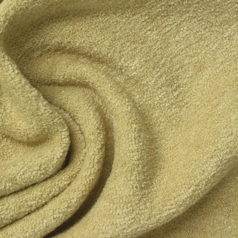 Brushed Polyester Viscose French Terry Fabric, 280 gsm, 175 cm — Khaki