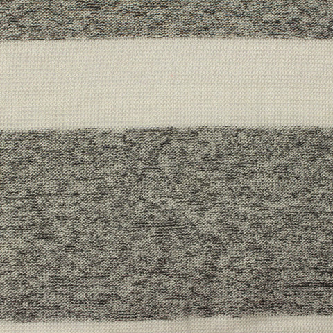 Light Grey Marled-Stripe Chunky Knit, Viscose-Poly