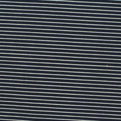Navy Horizontal-Stripe Poplin, Cotton, 107 gsm