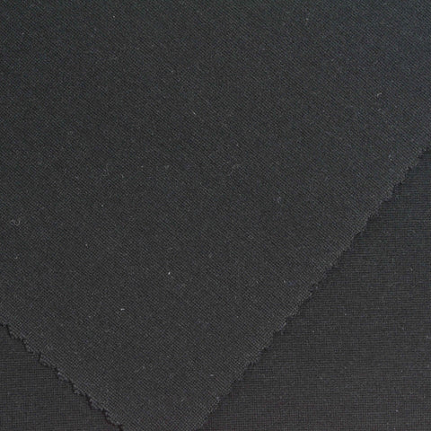 Cotton Nylon Stretch Ponte Knit Fabric, 330 gsm, 150 cm — Black