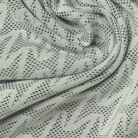 Jacquard 100% Polyester French Terry Fabric, 280 gsm, 170 cm — White