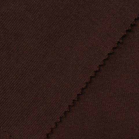 Polyester Cotton Rib Knit Fabric, 367 gsm, 175 cm — Brown