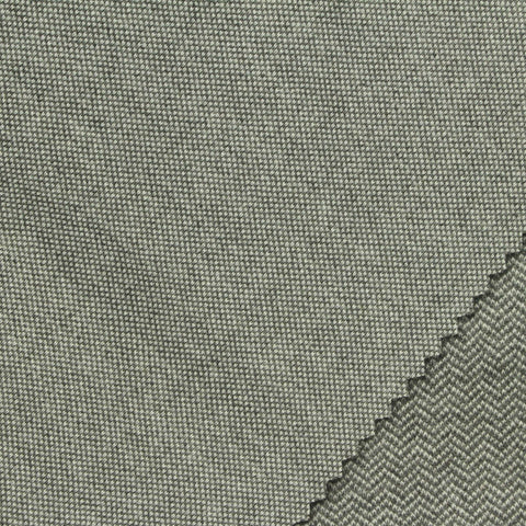 Grey Herringbone Jacquard, Poly-Cotton