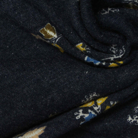 Yellow Leaves Crepe, Cotton-Poly