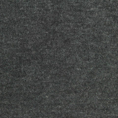 Dark Grey Heathered-Marl Rib Knit, Polyester, 260 gsm