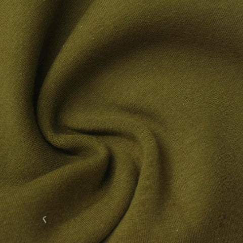 Cotton Polyester Stretch Fleece Fabric, 385 gsm — Green