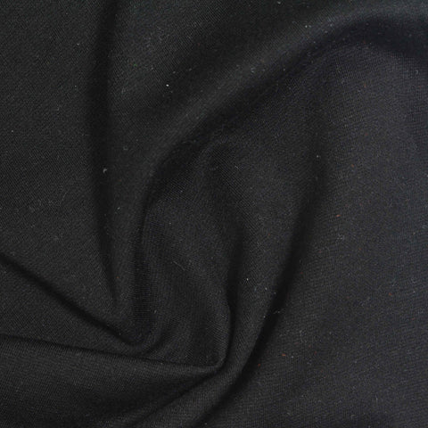 Tencel Lyocell Nylon Stretch Ponte Knit Fabric, 240 gsm, 160 cm — Black