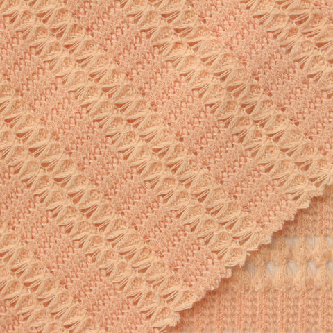 Peach Openwork-Stripe Chunky Knit, Polyester