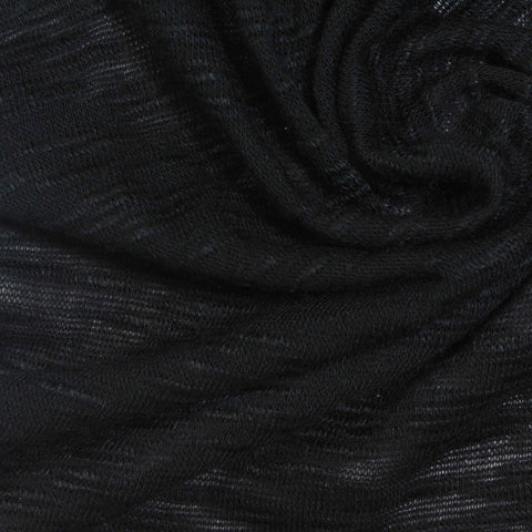 Black Marl Jersey Knit, Polyester, 210 gsm