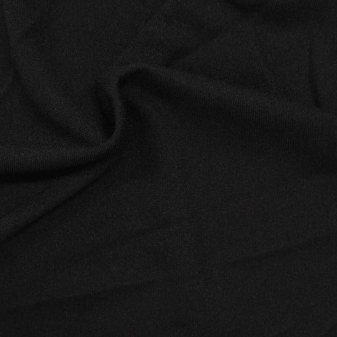 100% Polyester ITY Knit Fabric, 196 gsm, 150 cm — Black
