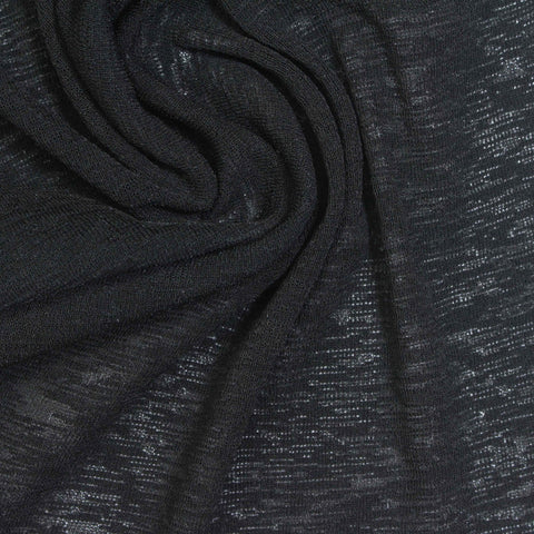Dark Grey Marl Rib Knit, Polyester, 160 gsm