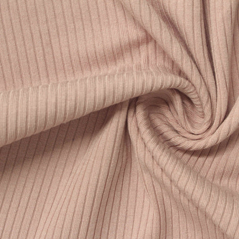 Stretch Rib Knit Fabric, 300 gsm — Beige