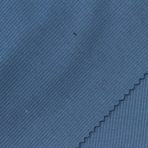Polyester Stretch Rib Knit Fabric, 260 gsm, 120 cm — Blue