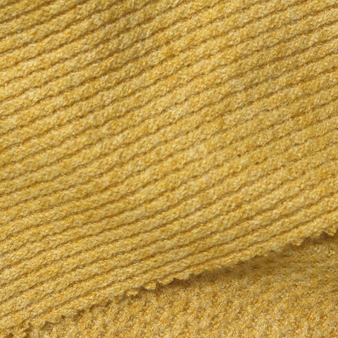 Jacquard Viscose Polyester Blend Chunky Knit Fabric, 290 gsm, 155 cm — Yellow