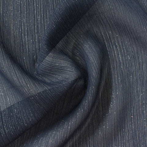 Dark Blue Marl Chiffon, Polyester