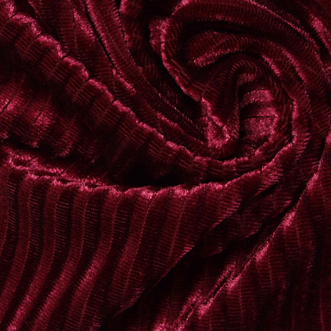 Polyester Stretch Velvet Fabric, 220 gsm, 150 cm — Red