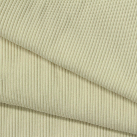 Viscose Stretch Rib Knit Fabric, 550 gsm, 115 cm — Beige