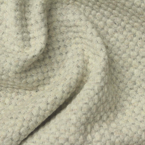 Beige Honeycomb Interlock Knit, Poly-Cotton