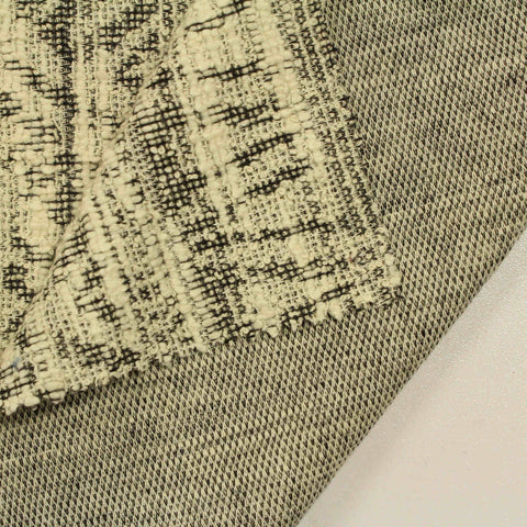 Black Abstract Jacquard, Cotton-Poly, 207 gsm
