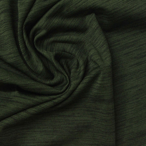 Dark Green Marl Jersey Knit, Polyester, 155 gsm
